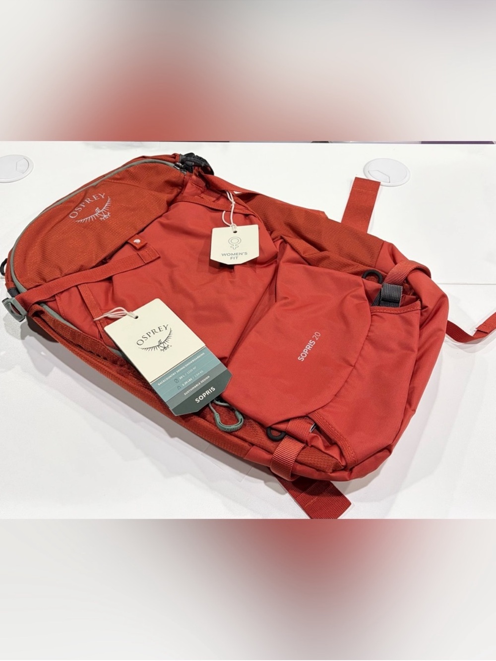Osprey Women's Sopris 20 L Backpack Emberglow Orange 20L Pack NWT Snow